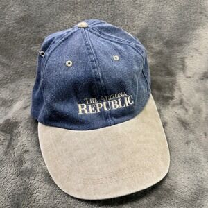 The Arizona Republic Hat Baseball Cap‎ Adjustable Denim Blue Tan